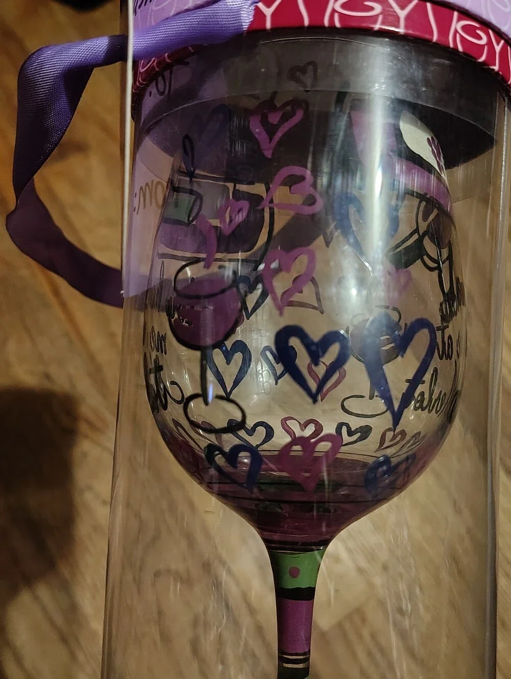 Hand-Painted Wine Glass with The Saying 